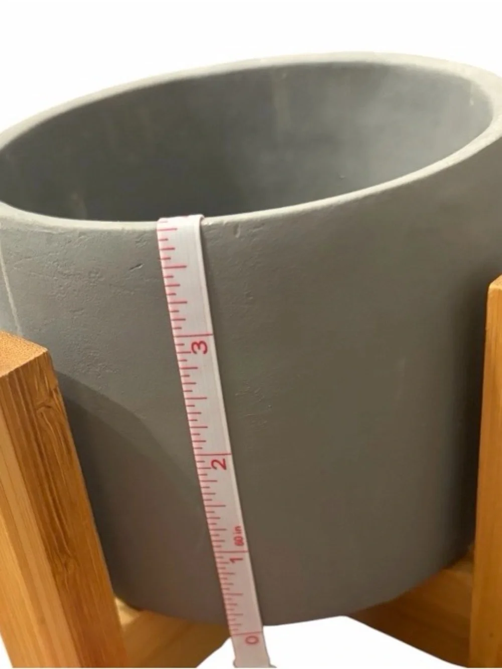 Inspella Grey Planter with a Wooden Stand NIB